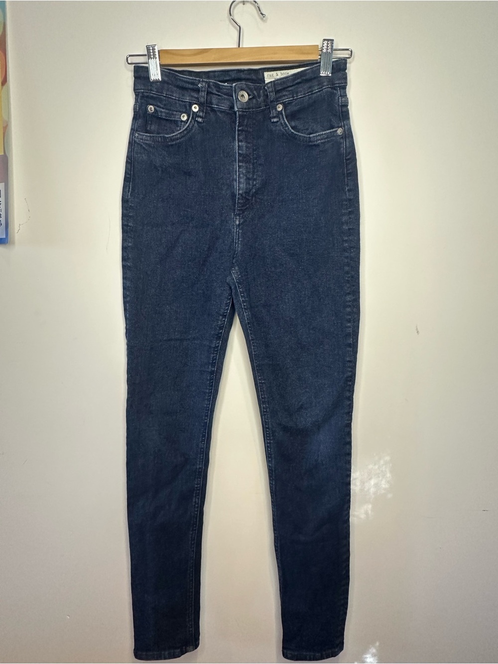 rag & bone Dark Blue High-Rise Skinny Jeans